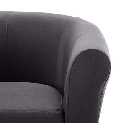 2 Piece Armchair and Stool Set Black Fabric