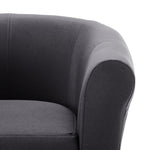 2 Piece Armchair and Stool Set Black Fabric