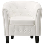 Tub Chair White faux Leather