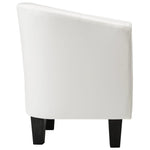 Tub Chair White faux Leather