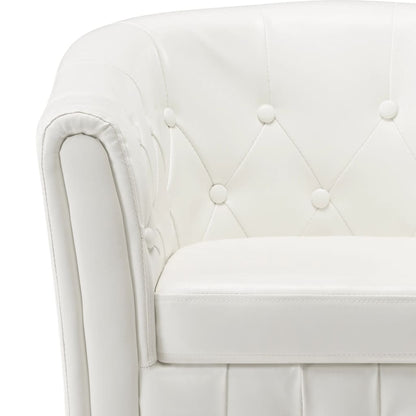 Tub Chair White Faux Leather