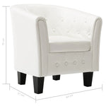 Tub Chair White faux Leather