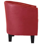 Tub Chair Red faux Leather
