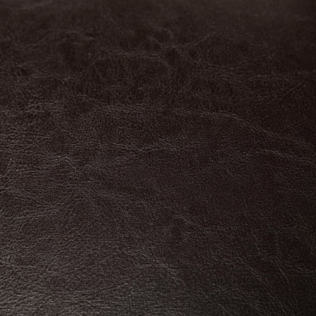 Tub Chair with Footstool Brown Faux Leather