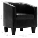 Tub Chair with Footstool Black