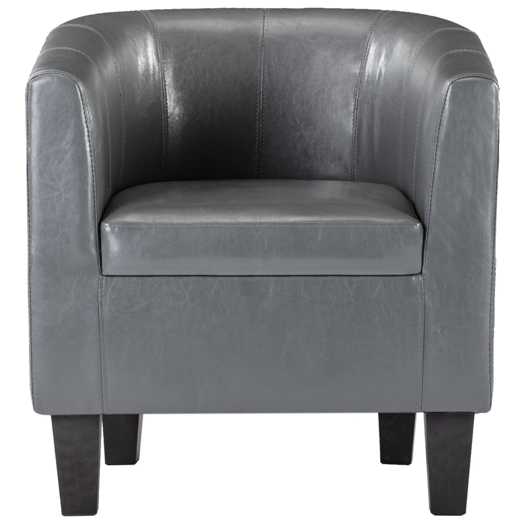 Tub Chair with Footstool Grey