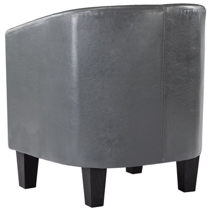 Tub Chair with Footstool Grey