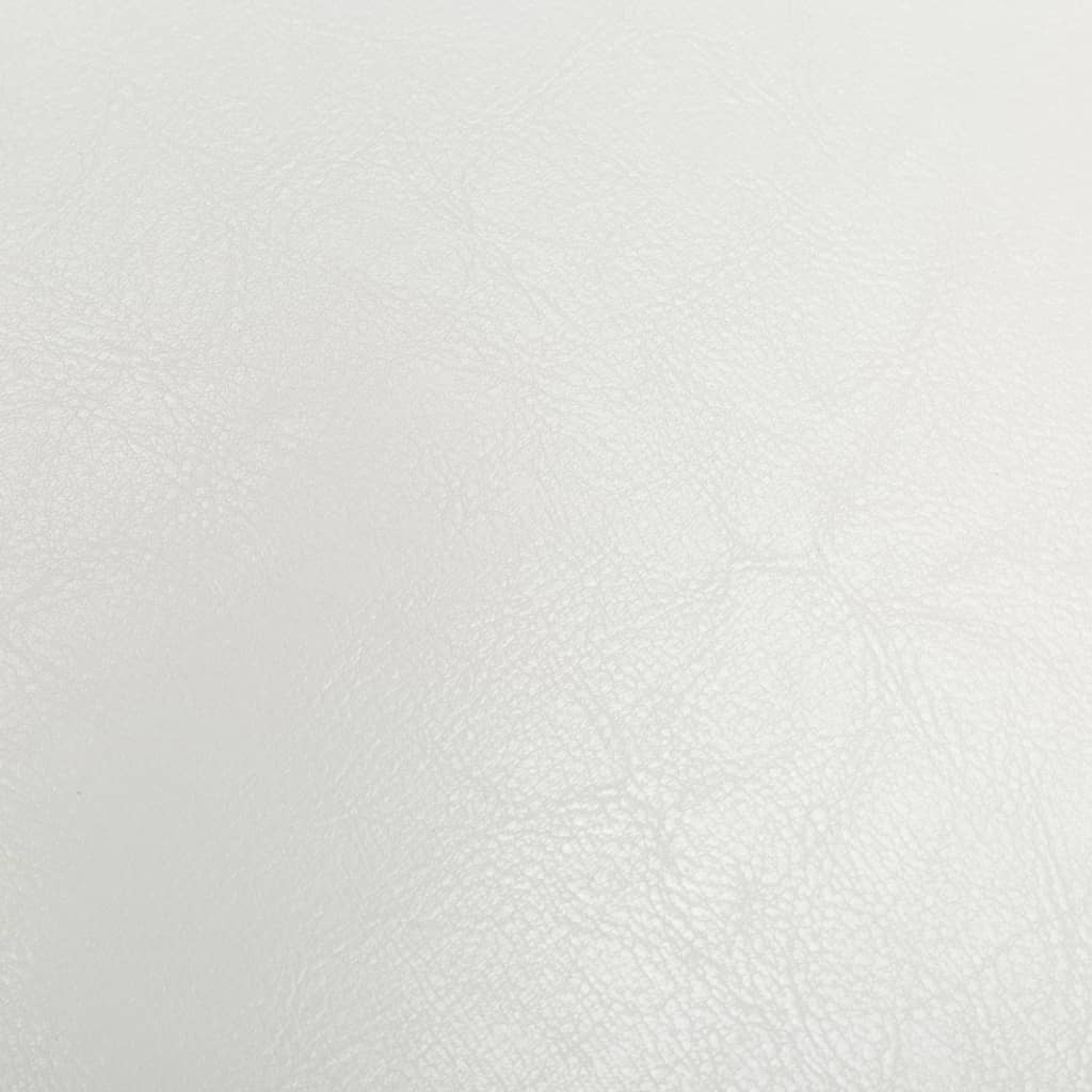 Tub Chair Faux Leather with Footstool White