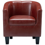 Tub Chair with Footstool Wine Red