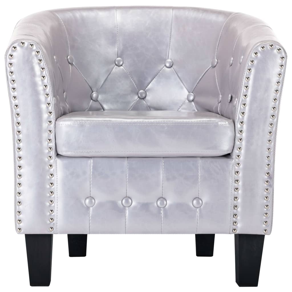Tub Chair Shiny Silver
