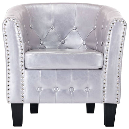 Tub Chair Shiny Silver