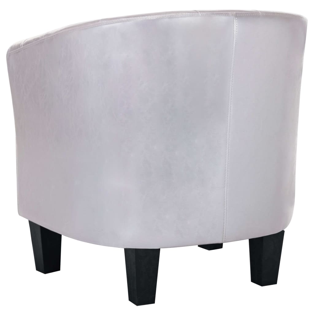 Tub Chair Shiny Silver