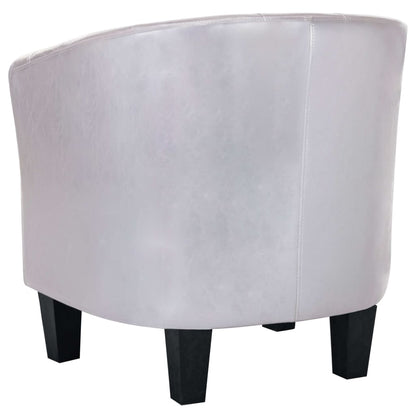 Tub Chair Shiny Silver