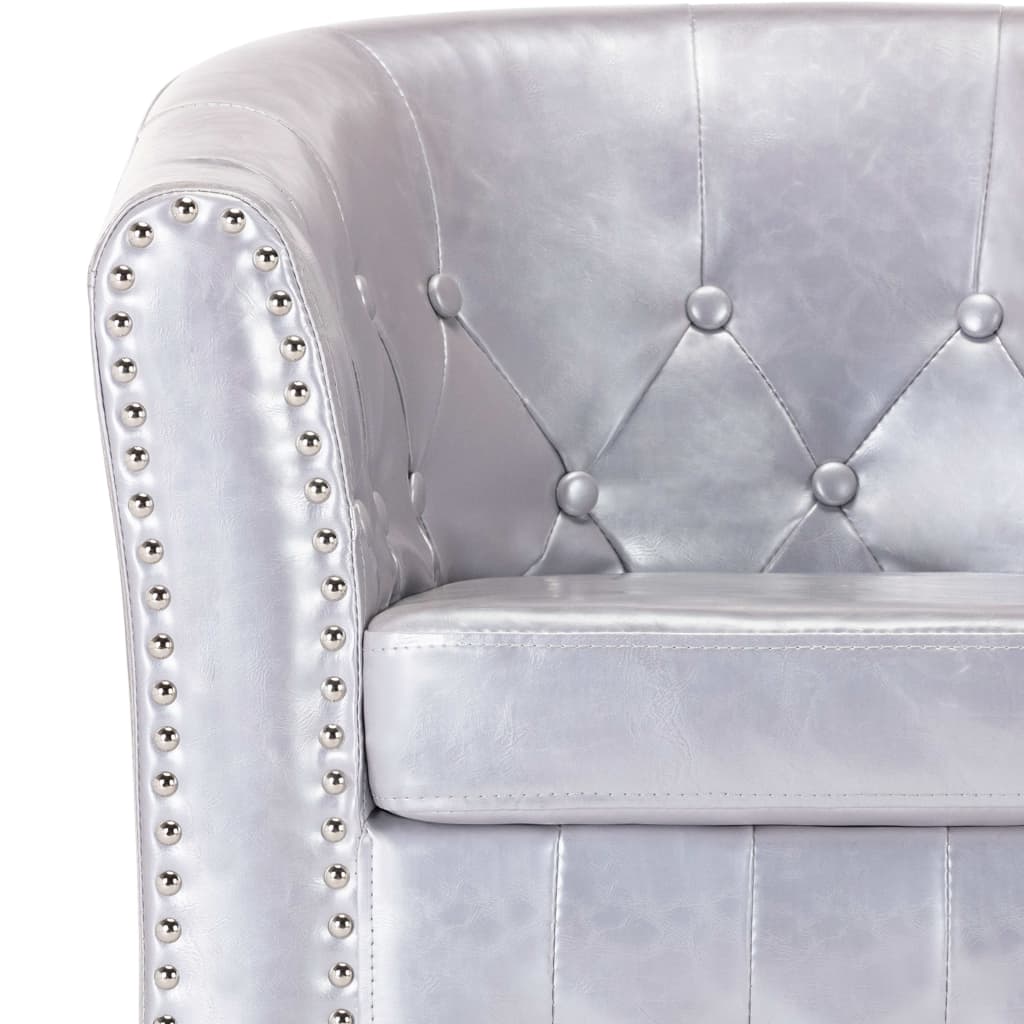Tub Chair Shiny Silver