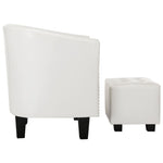 Tub Chair with Footstool White