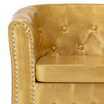 Tub Chair with Footstool Shiny Gold