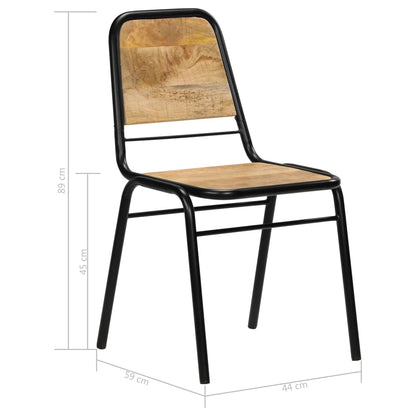 Dining Chairs 2 pcs Solid Mango Wood