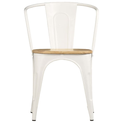 Dining Chairs 2 pcs White Solid Mango Wood