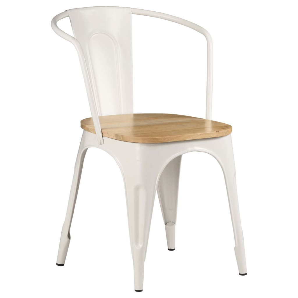 Dining Chairs 2 pcs White Solid Mango Wood