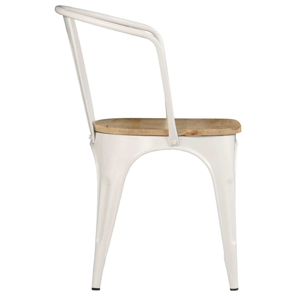 Dining Chairs 2 pcs White Solid Mango Wood