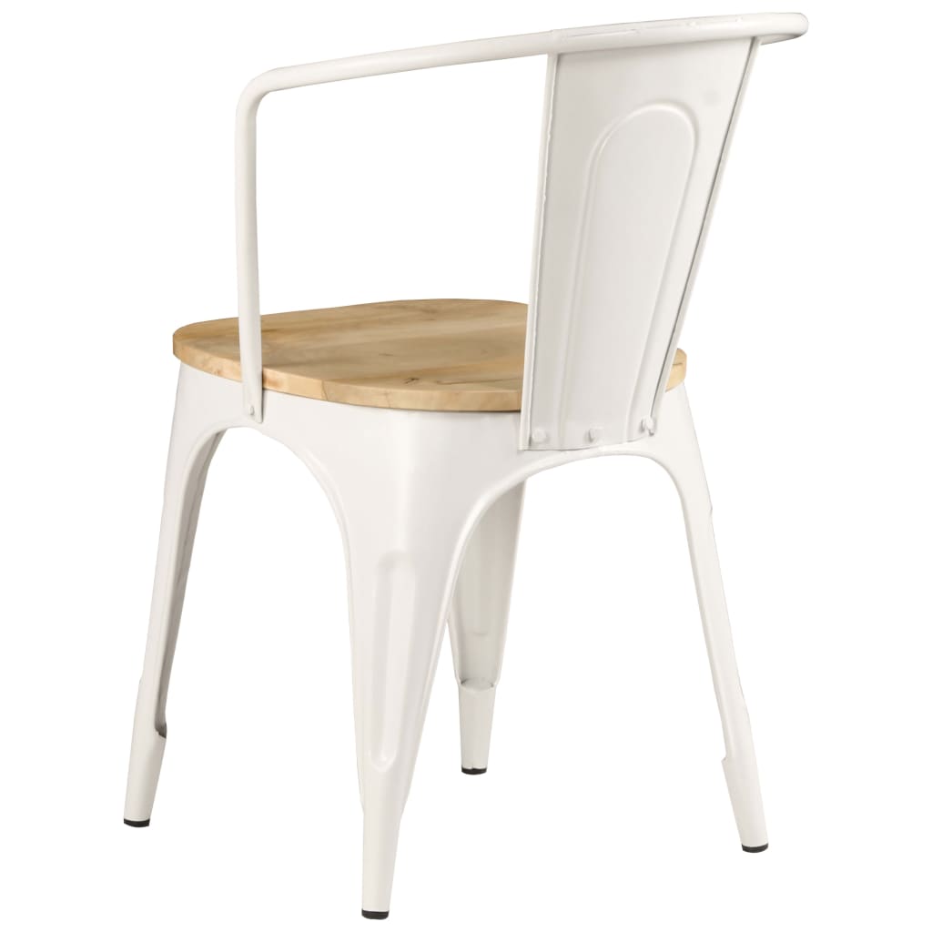 Dining Chairs 2 pcs White Solid Mango Wood
