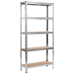 Storage Shelf Silver Steel and MDF