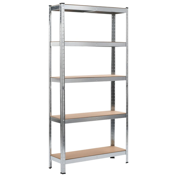  Storage Shelf Silver Steel and MDF