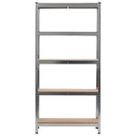 Storage Shelf Silver Steel and MDF