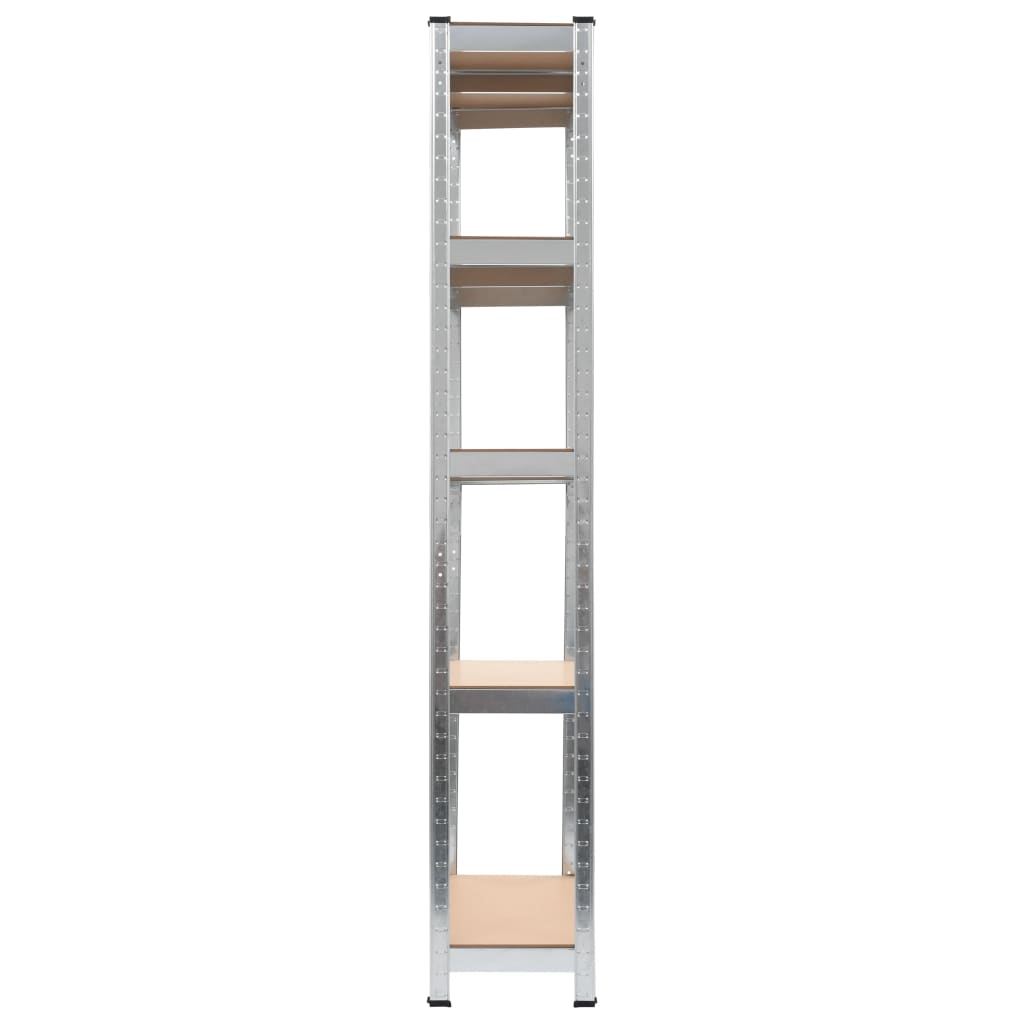 Storage Shelf Silver 90x30x180 cm Steel and MDF