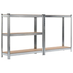 Storage Shelf Silver Steel and MDF