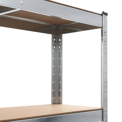 Storage Shelf Silver 90x30x180 cm Steel and MDF