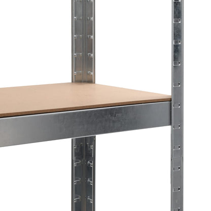 Storage Shelf Silver 90x30x180 cm Steel and MDF