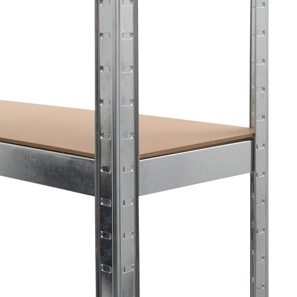 Storage Shelf Silver 90x30x180 cm Steel and MDF