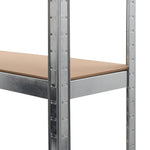 Storage Shelf Silver Steel and MDF