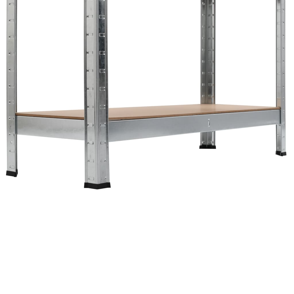 Storage Shelf Silver 90x30x180 cm Steel and MDF