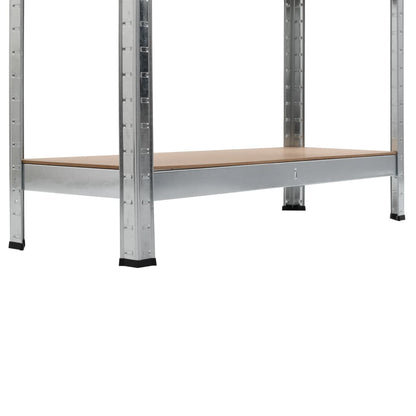 Storage Shelf Silver 90x30x180 cm Steel and MDF