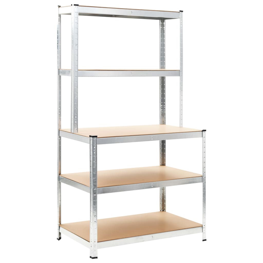Storage Shelf Silver 100x60x180 cm Steel and MDF