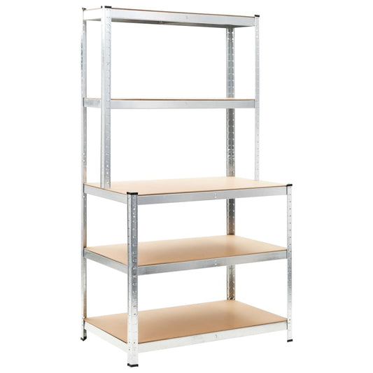 Storage Shelf Silver 100x60x180 cm Steel and MDF