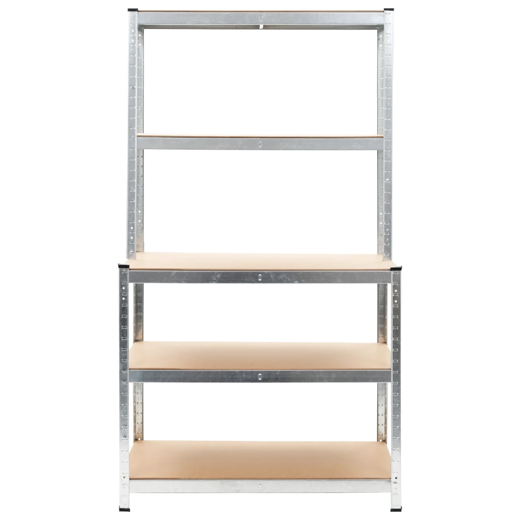 Storage Shelf Silver 100x60x180 cm Steel and MDF