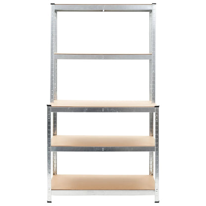 Storage Shelf Silver 100x60x180 cm Steel and MDF