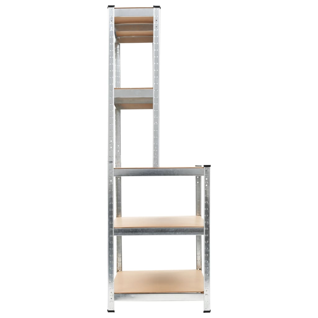 Storage Shelf Silver 100x60x180 cm Steel and MDF