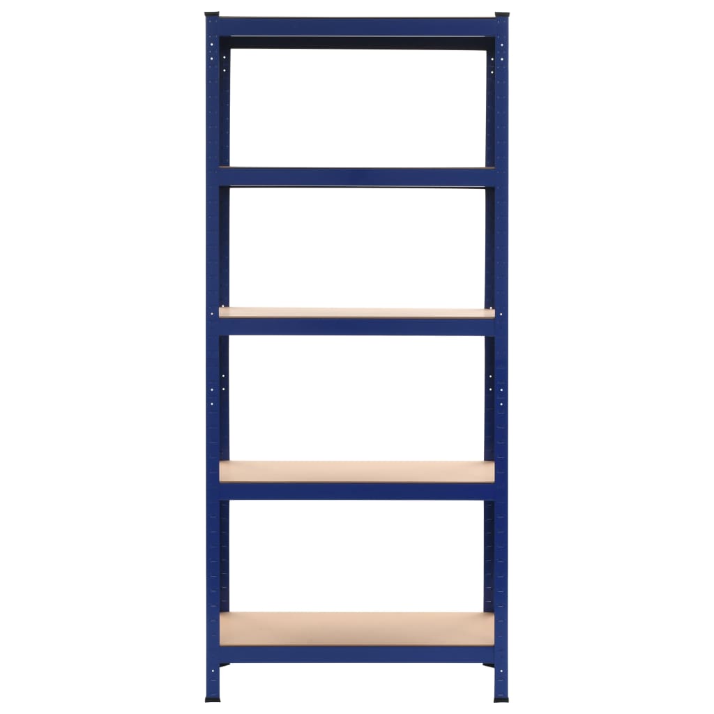 Storage Shelf Blue 80x40x180 cm Steel and MDF