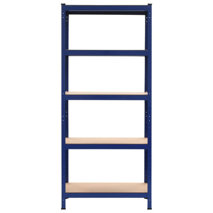 Storage Shelf Blue 80x40x180 cm Steel and MDF