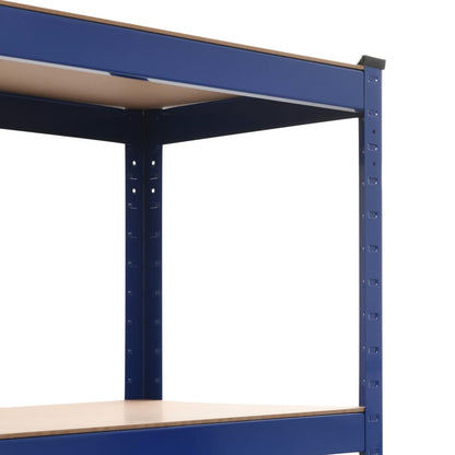 Storage Shelf Blue 80x40x180 cm Steel and MDF