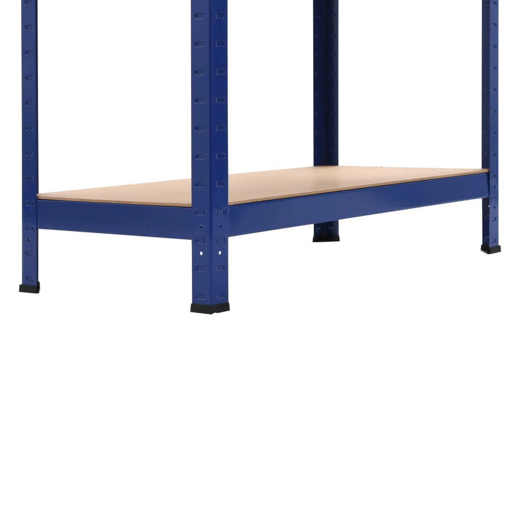 Storage Shelves 2 pcs Blue 80x40x180 cm Steel and MDF