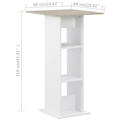 Bar Table White 60x60x110 cm