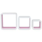 Wall Cube Shelves 6 pcs White and Pink