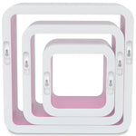 Wall Cube Shelves 6 pcs White and Pink