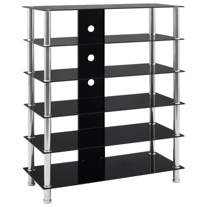 HiFi Stand Black 90x40x113 cm Tempered Glass