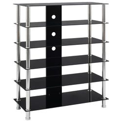 HiFi Stand Black 90x40x113 cm Tempered Glass